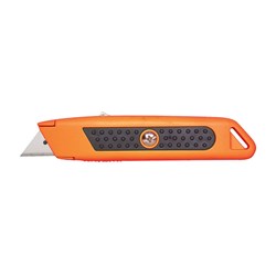 Auto-Retracting Orange Safety Knife with Rubber Grip