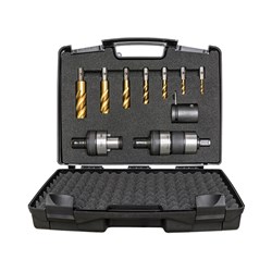 Versadrive Clutched Tapping Set M8-M24 Weldon 19mm (3/4)  with 1/2in Impact Adapter
