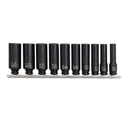 10 Piece | Action 1/4" Drive 6-Point Metric Deep Magnetic Impact Socket Set