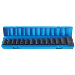 14 Pieces 1/2 Drive 12-Point Metric Standard Socket Set