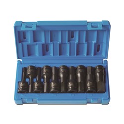 10 Piece 1/2" Drive Metric Hex Driver Set - Carton (x10)