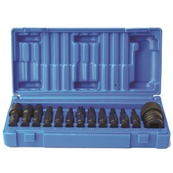 13 Piece 1/2 Drive Quick Release Chuck  7/16 Hex Driver Bit Set