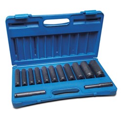 13 Piece 1/2 Drive 6-Point Imperial Thin Wall Extra Long Socket Set