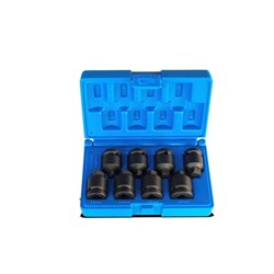 8 Piece 1/2 Drive 4-Point Male Plug Metric Set