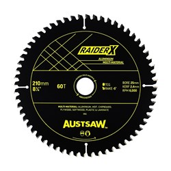 Austsaw RaiderX Aluminium Multi Material Blade | 210mm x 25 x 60T