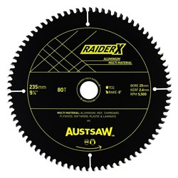 Austsaw RaiderX Aluminium Multi Material Blade | 235mm x 25 x 80T