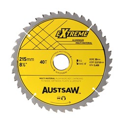 Austsaw - 215mm (8 1/2in) Aluminium Blade Triple Chip - 30mm Bore - 40 Teeth