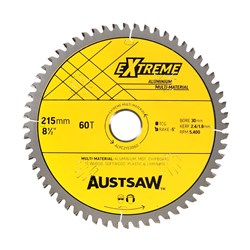 Austsaw - 215mm (8 1/2in) Aluminium Blade Triple Chip - 30mm Bore - 60 Teeth