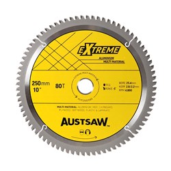 Austsaw - 250mm (10in) Aluminium Blade Triple Chip - 25.4mm Bore - 80 Teeth
