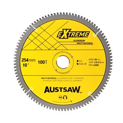 Austsaw - 254mm (10in) Aluminium Blade Triple Chip - 30mm Bore - 100 Teeth