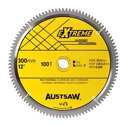 Austsaw - 305mm (12in) Aluminium Blade Triple Chip - 25.4mm Bore - 100 Teeth