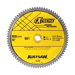 Austsaw - 305mm (12in) Aluminium Blade Triple Chip - 25.4mm Bore - 80 Teeth