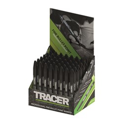 Tracer Permanent Construction Marker | 48 Piece Display | Black
