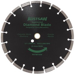 Austsaw - 300mm (12in) Diamond Blade Segmented General Purpose - 25.4/20mm Bore - Gen. Purpose
