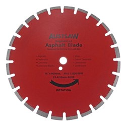 Austsaw - 400mm(16in) Diamond Blade Segmented Asphalt - 25.4/20mm Bore - Asphalt