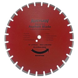 Austsaw - 450mm(18in) Diamond Blade Segmented Asphalt - 25.4mm Bore - Asphalt