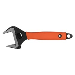 Wide Jaw Wrench 200mm (8'') L/H Thread Safety Nose with Orange Grip