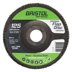 Bristol Flap Disc 125mm x 120 Grit Zirconia