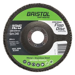 Bristol Flap Disc 125mm x 40 Grit Zirconia