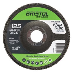 Bristol Flap Disc 125mm x 80 Grit Zirconia
