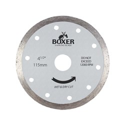 Austsaw/Boxer - 115mm (4.5in) Diamond Blade Boxer Continuous Rim - 22.2mm Bore - Continuous