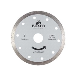 Austsaw/Boxer - 103mm (4in) Diamond Blade Boxer Continuous Rim - 16mm Bore - Continuous