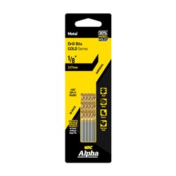 1/8in (3.17mm) Jobber Drill Bit - Gold Series 10 pce Trade Pack