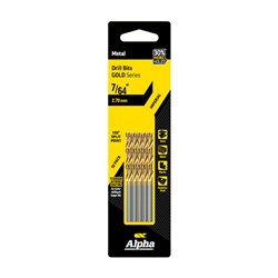 7/64in (2.78mm) Jobber Drill Bit - Gold Series 10 pce Trade Pack