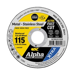 XTRA Cutting Disc 115 x 1.0mm | Carded 10 Pack
