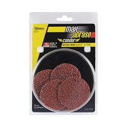 Resin Fibre Disc R Type 50mm A36 Grit AlOx Carded (Pk 5)