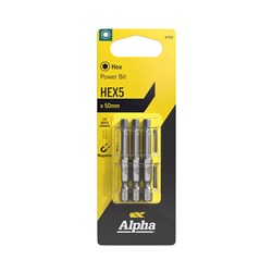 HEX5 x 50mm Power Bit Carded | 3 Pack