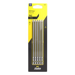 PH2 x 150mm Phillips Power Bit Carded | 5 Pack
