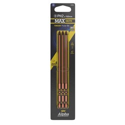 PH2 x 150mm MAXdrive Torsion Power Bit Carded | 3 Pack
