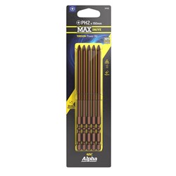 PH2 x 150mm MAXdrive Torsion Power Bit Carded | 5 Pack