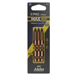 PH2 x 75mm MAXdrive Torsion Power Bit Carded | 3 Pack