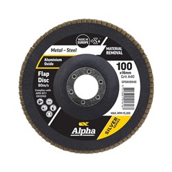 Flap Disc 100mm A40 Grit | Alox Silver Series Bulk