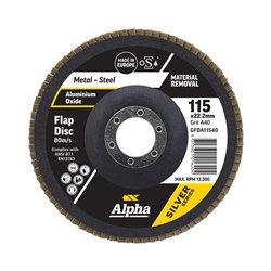 Flap Disc 115mm A40 Grit | Alox Silver Series Bulk