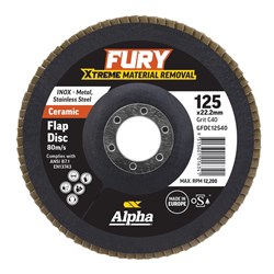 Fury Ceramic Flap Disc | 125mm C40 Grit