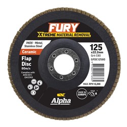 Fury Ceramic Flap Disc | 125mm C80 Grit