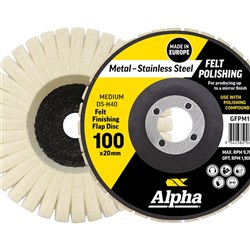Felt Polishing Flap Disc 100mm Medium D5-H40 Bulk