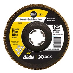 Alpha Flap Disc X-Lock 125mm | 60 Grit Zirconia