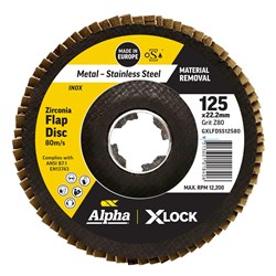 Alpha Flap Disc X-Lock 125mm | 80 Grit Zirconia