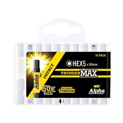 ThunderMax HEX5 x 50mm Impact Power Bit Handipack (x10)