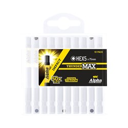 ThunderMax HEX5 x 75mm Impact Power Bit Handipack (x10)