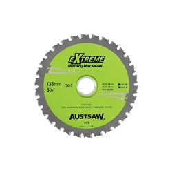 Austsaw - 135mm (5.3in) Rotary Hacksaw Blade - 20/16/10mm Bore - 30 Teeth