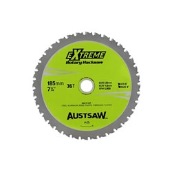 Austsaw - 185mm (7in) Rotary Hacksaw Blade - 20/16mm Bore - 36 Teeth