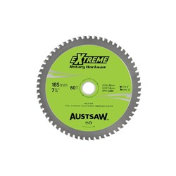 Austsaw - 185mm (7in) Rotary Hacksaw Blade - 20/16mm Bore - 60 Teeth