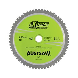 Austsaw - 250mm (10in) Rotary Hacksaw Blade - 25.4mm Bore - 60 Teeth