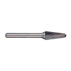 1/4in Included Angle Carbide Burr, 1/4in shank dia - 6in Long