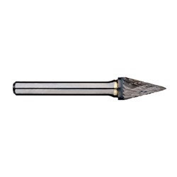 1/4in Pointed Cone Carbide Burr, 1/4in shank dia
